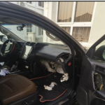 Vandalised toyota prado