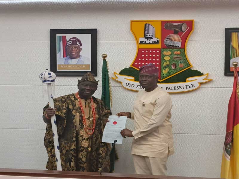 Makinde with New Alaafin Owoade