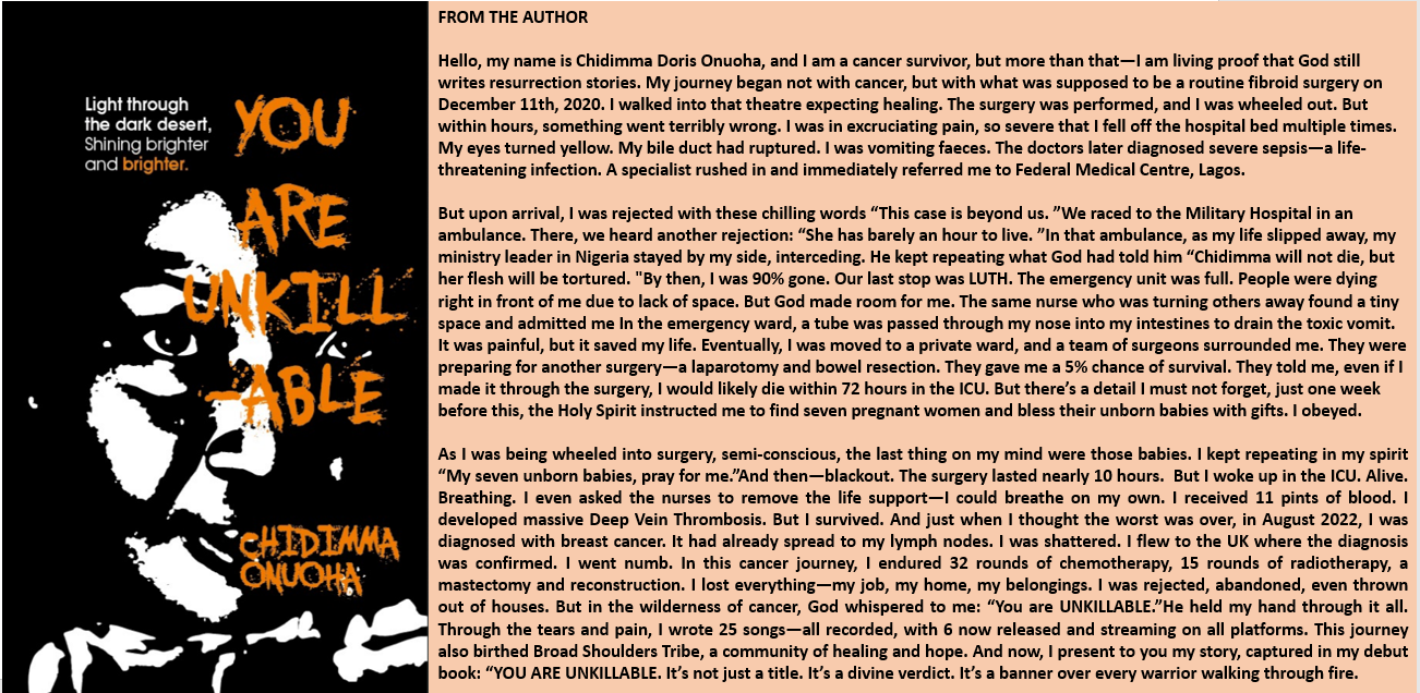 Book Launch Announcement: "You Are UNKILLABLE" by Chidimma Doris Onuoha 2 image