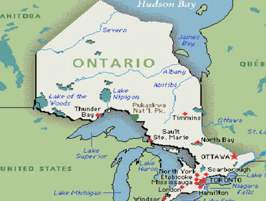 Ontario map canada