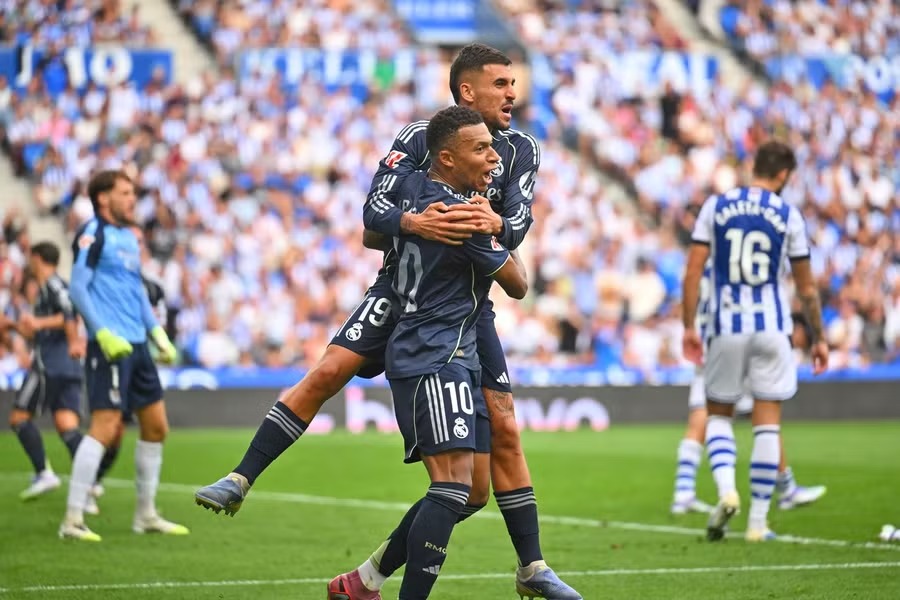 Mbappé and Güler strike as 10-man Real Madrid edge Real Sociedad