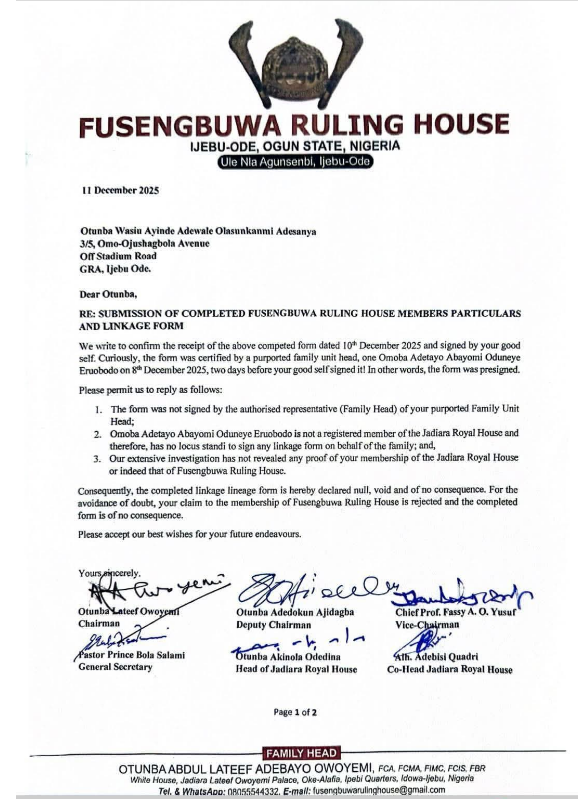 Fusengbuwa Ruling House Rejects KWAM 1's Claims of Family Ties 2 image